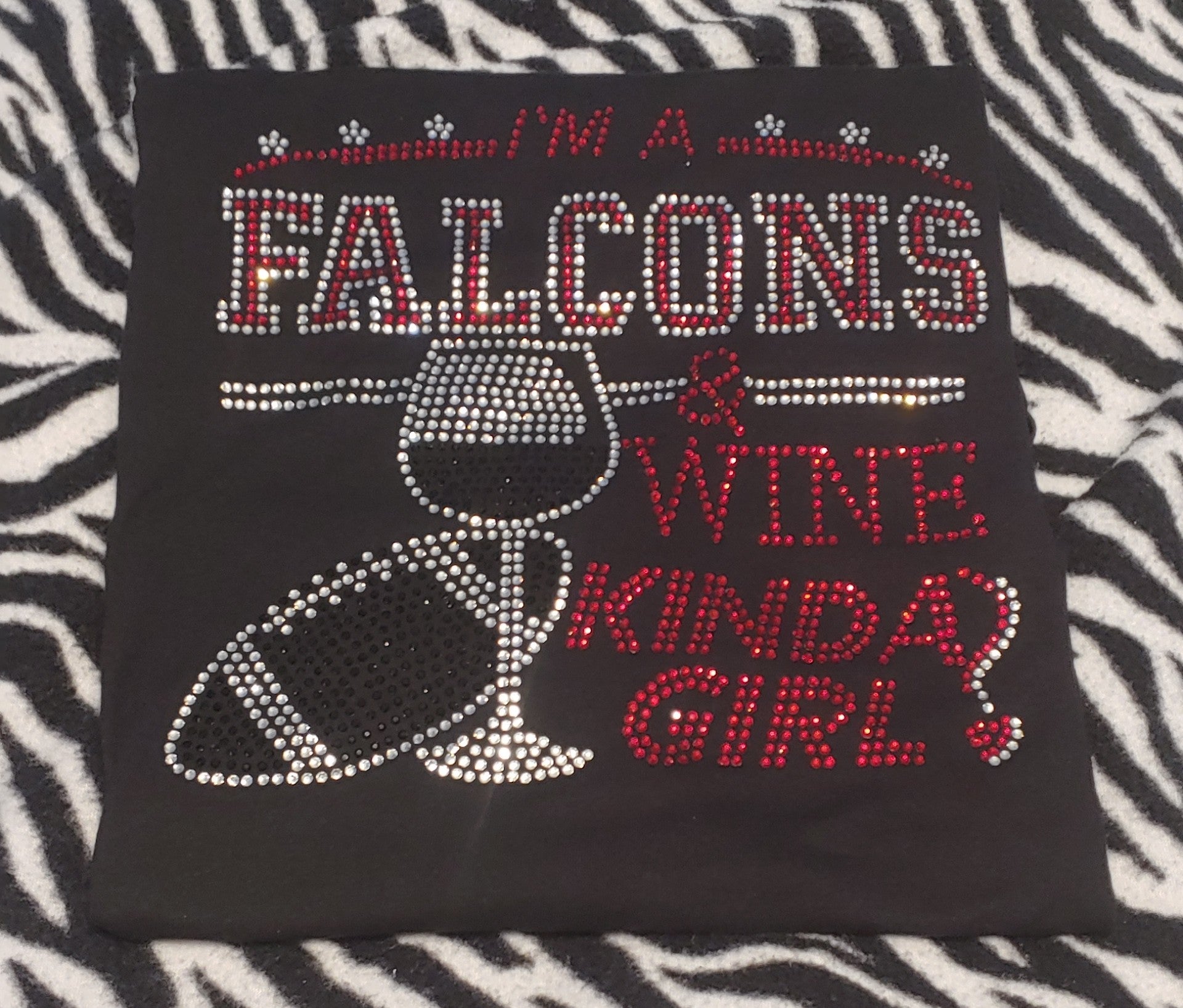 Falcons USA flag rhinestone