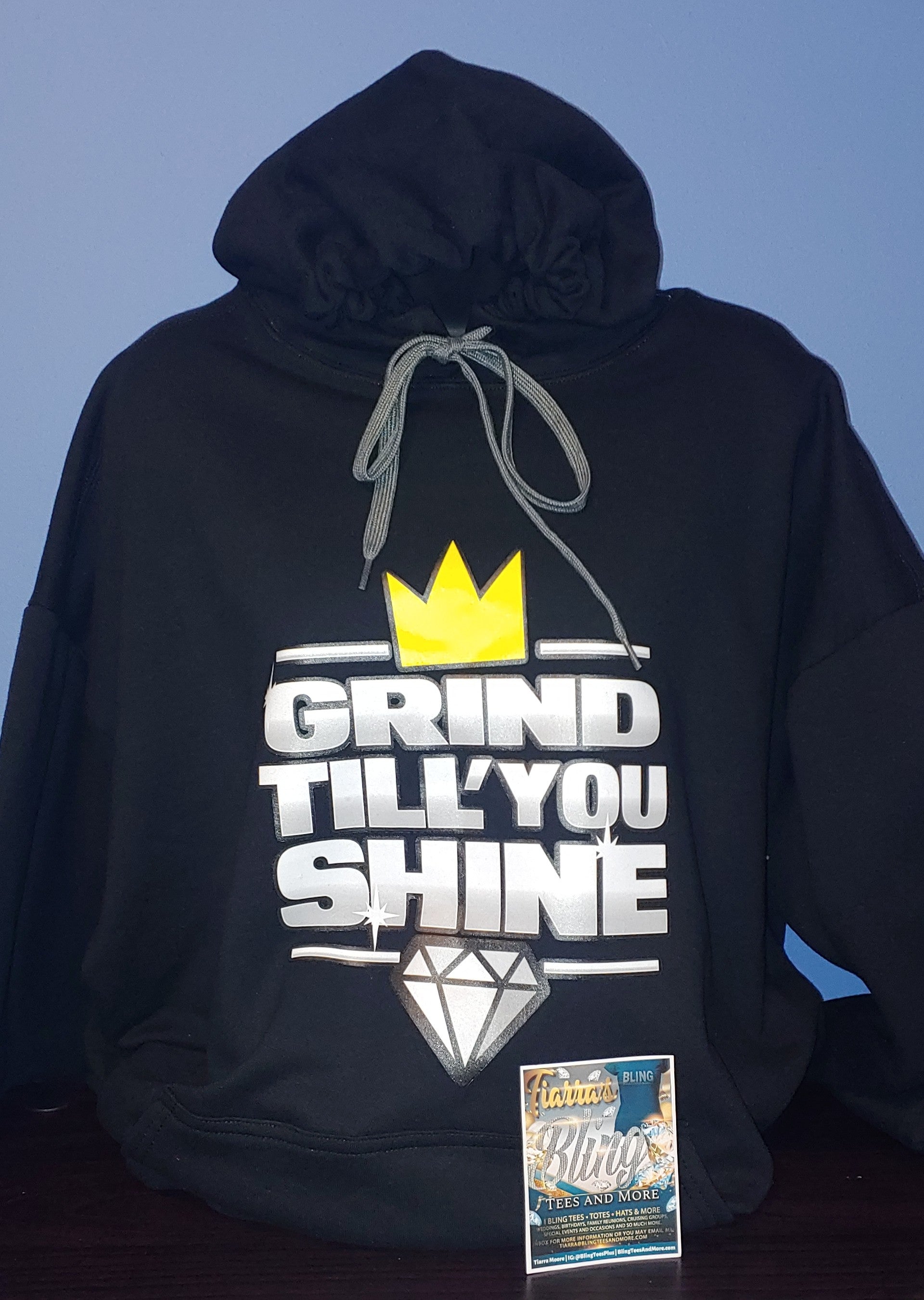 Grind Till' You Shine Hoodie - Size 2X – Tiarra's Bling Tees and More