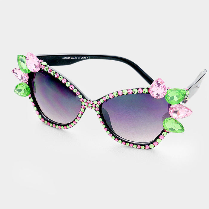 Pink Rhinestone Cat Eye Sunglasses – Tiarra's Bling Tees and More