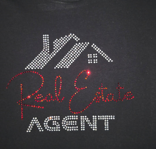 Real Estate Agent Rhinestone T-Shirts